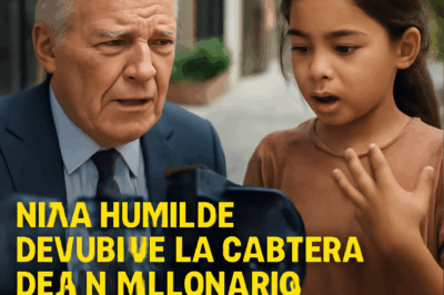 “¡Niña Humilde Devuelve la Cartera de un Millonario, Pero un Inesperado Detalle la Deja en Shock!” Un simple acto de bondad, devolver la cartera de un millonario que habÃa perdido, lleva a una niña humilde a un descubrimiento que cambiará su vida para siempre. Mientras el millonario agradece el gesto, un detalle en la mano de la niña deja a todos boquiabiertos. ¿Qué objeto lleva consigo? ¿Es un secreto del pasado? La verdad detrás de ese pequeño detalle la dejará sin palabras y alterará todo lo que pensaba saber sobre su vida.