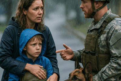 Viuda y su hijo eran desalojados bajo la lluvia… un soldado y su perro cambiaron todo