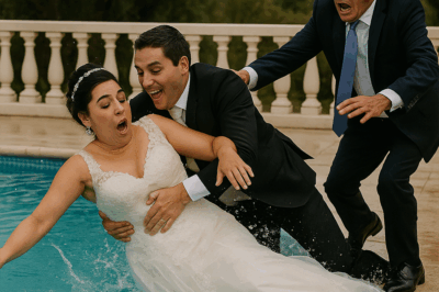 La boda que terminó en un chapuzón y un gesto inesperado….