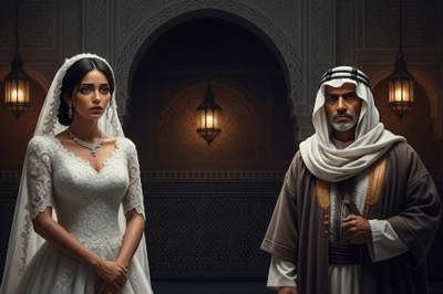 “La joven novia vestida de blanco parecía frágil….