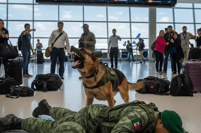 El ritmo normal del aeropuerto se detuvo: un soldado….