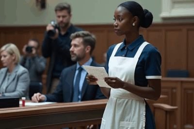 La sala estaba llena de murmullos y expectativas: un rico intocable iba a enfrentar justicia. Pero cuando el abogado no apareció, nadie imaginaba quién daría un paso al frente. Una simple empleada doméstica desafió a todos con un grito de valentía que cambiaría el rumbo del juicio.