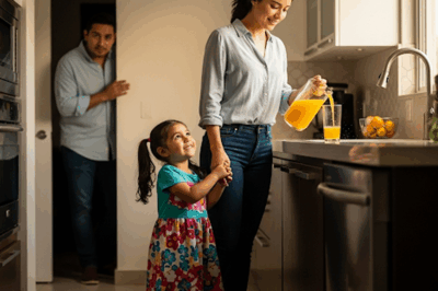 “Mientras se quitaba los tacones y bebía un jugo….