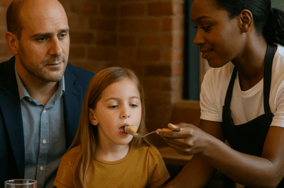 “Un millonario padre soltero, acostumbrado a controlar cada aspecto de su vida, se quedó paralizado al ver a una camarera humilde alimentar a su hija como si fuera suya. Lo que parecía un gesto de cortesía desató en él una tormenta de emociones, recuerdos ocultos y una decisión inesperada que cambiaría para siempre la relación con su pequeña y con la mujer.”