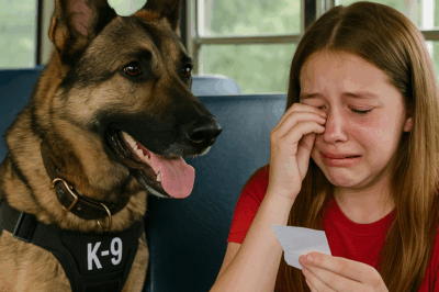 “Perro K9 salta a un autobús escolar… lo que encontró hizo llorar a todos”