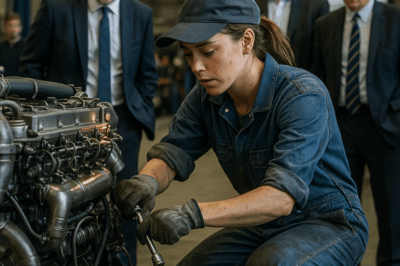 😱 La hija del mecánico sorprende al jefe al reparar lo imposible 🔧🔥