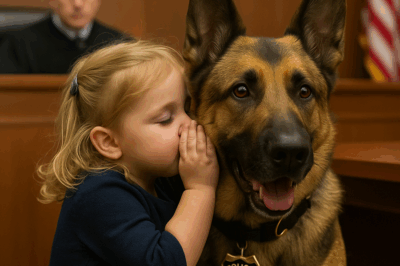 Niña de 3 años susurra a un perro policía en el tribunal y todo cambia