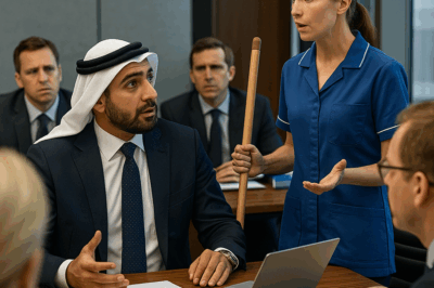 Empresario árabe incomprendido, salvado por una limpiadora