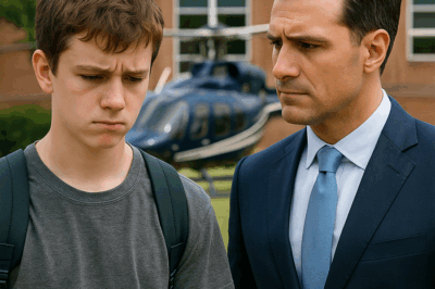 “El hijo de un campesino fue expulsado de la escuela entre burlas e indiferencia. Nadie imaginó lo que sucedería al día siguiente: un helicóptero aterrizó en el patio y de él bajó un multimillonario. Lo que dijo y lo que hizo después no solo sorprendió a maestros y alumnos, sino que cambió la vida del muchacho y dejó una lección inolvidable.”