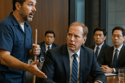 😱 Director en pánico ante socio chino… ¡el conserje lo salvó hablando mandarín! 🔥