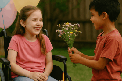 Nadie fue al cumpleaños de la niña discapacitada… hasta él