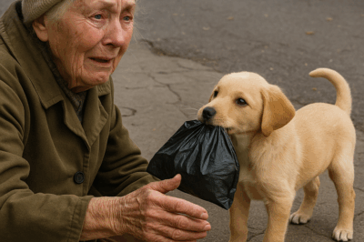 “Un cachorro llevó una bolsa negra a una anciana… lo que vio la hizo llorar”