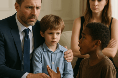 “En un lujoso salón, un millonario escuchó incrédulo las palabras de un niño pobre que, con lágrimas en los ojos, le confesó lo impensable: ‘¡Tu novia impide que tu hijo camine!’. Nadie imaginaba que detrás de esa frase inocente se escondía un secreto oscuro que derrumbaría una relación, desataría un escándalo y pondría en peligro el futuro del heredero.”