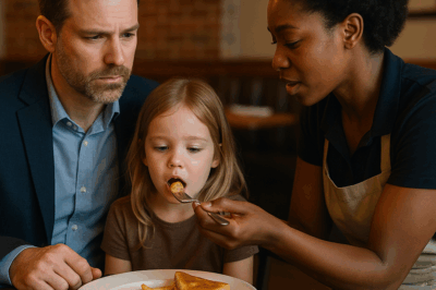 “Un millonario padre soltero, atrapado entre el lujo y la soledad, jamás imaginó que su vida cambiaría en un restaurante común. Al observar a una camarera humilde compartir su propia comida con su hija hambrienta, descubrió una verdad desgarradora y un gesto de amor que derrumbó su arrogancia, transformando por completo su manera de ver la riqueza, la familia y la vida misma.”