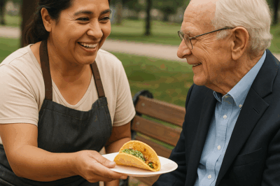 Mujer humilde heredó toda la fortuna de un anciano… después de darle un simple taco