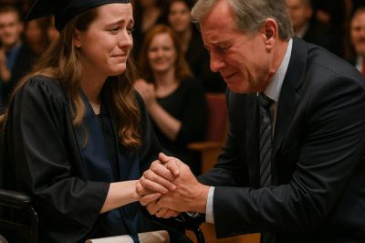 El millonario lloró al ver a su hija graduarse en silla de ruedas