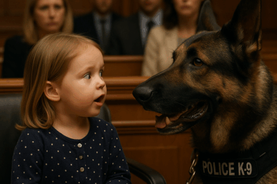 Niña de 3 años habla a perro policía y sacude un tribunal