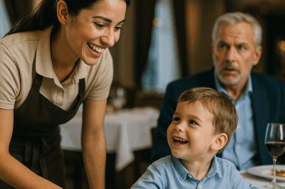 Millonario se burla de la camarera… pero su hijo lo obliga a callar