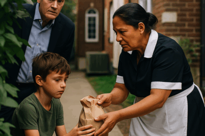 El magnate descubre a su empleada ayudando a un niño pobre