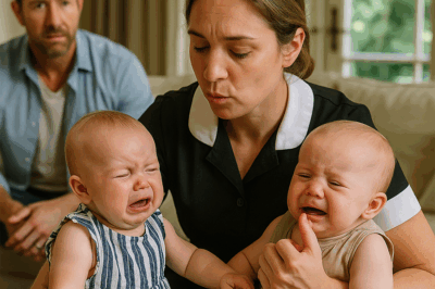 Las gemelas del millonario lloraban… hasta que la sirvienta habló