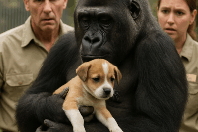 El gorila abrazó al cachorro y no lo soltaba… hasta que intervinieron