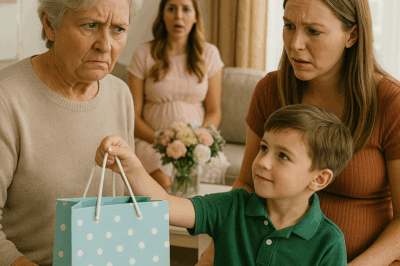 😱💥 ¡Traición y vergüenza! En plena celebración, la abuela insultó a su nieto llamándolo “bastardo”. El pequeño, con valentía inesperada, entregó un obsequio preparado por su difunto padre y dijo una frase que heló la sangre de todos los presentes, cambiando el rumbo del evento para siempre. 💔🔥