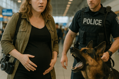 💥🐕 ¡Increíble revelación! En plena terminal internacional, un pastor alemán policial se plantó frente a una mujer embarazada y comenzó a gruñir. Los oficiales investigaron de inmediato y lo que hallaron en su equipaje desató pánico, lágrimas y sorpresa entre los presentes. Nada volvió a ser igual. 😨