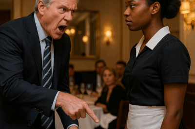 “¡Arrodíllate y limpia mis zapatos ahora mismo!” El multimillonario le gritó a la camarera negra, pero su respuesta lo dejó atónito…