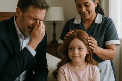 Millonario despide a cinco empleadas… hasta que una pone una peluca a su hija con cáncer y él llora