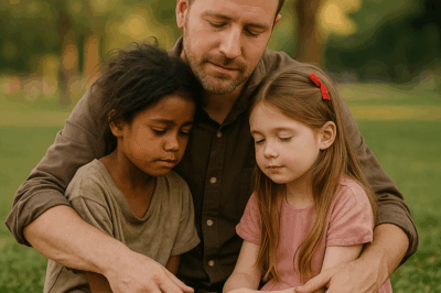 “Un padre llevó a su hija muda al parque… y una niña indigente hizo el milagro”