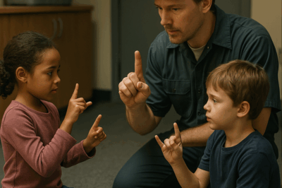 “El conserje ayudaba en secreto a los gemelos sordos… hasta que la CEO entró y quedó paralizada”