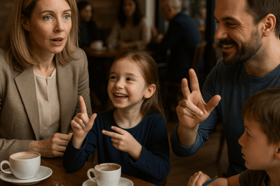 CEO llevó a su hija muda a un café—un padre soltero la sorprendió