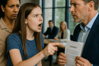 La hija de la limpiadora gritó al millonario: ¡ese contrato te roba todo!