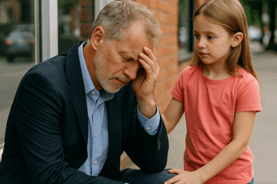 Millonario llora en la acera… y una niña le da la respuesta que faltaba