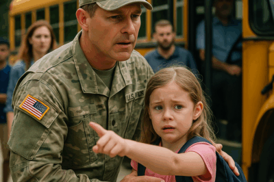 Un soldado vio a una niña temblando y señalando un autobús… lo que hizo impactó a todos