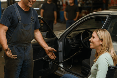 Mecánico humilde creó un auto adaptado… y halló una millonaria