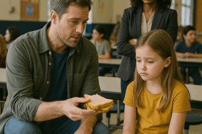 Un padre soltero compartió su sándwich con una niña triste… y jamás imaginó quién los estaba observando