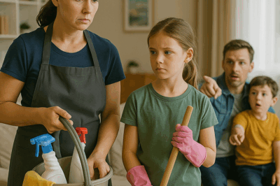 Ella llevó a su hija a limpiar… pero el niño señaló al instante: “¡Papá, es ella!”