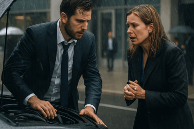 «Un padre soltero perdió su entrevista de trabajo por ayudar a una mujer desconocida que no podía arrancar su coche bajo la lluvia. Llegó empapado, sin esperanzas, pensando que todo estaba perdido. Pero cuando vio entrar a la mujer en la sala de juntas… casi se desmaya. No era una desconocida cualquiera: era la directora general de la empresa a la que quería entrar.»