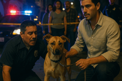 “‘¡Buen chico, quieto!’ — El perro de un padre soltero salvó a un policía durante la tormenta, pero lo que descubrieron después en el bosque cambió para siempre la forma en que la ciudad veía la lealtad, la culpa y el perdón.”