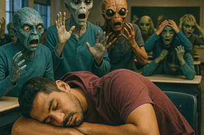 Durante el simulacro de terremoto, toda la clase se quedó inmóvil… excepto el humano que, increíblemente, siguió durmiendo: nadie imaginaba que aquel gesto tan simple revelaría el mayor secreto sobre nuestra especie ante todo un grupo de alienígenas curiosos.