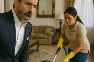Un empresario millonario regresó temprano a casa después de un día agotador; al abrir la puerta, casi se desmaya con lo que vio: su empleada de limpieza estaba de rodillas en el suelo… pero lo que hacía no era lo que él imaginó, sino algo que cambiaría su vida.