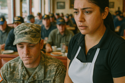 “Una camarera vio entrar a un soldado agotado y sin dinero, y decidió pagarle el desayuno sin imaginar que, a la mañana siguiente, más de doscientos veteranos ocuparían cada mesa de su pequeño restaurante… con un mensaje que la hizo llorar.”