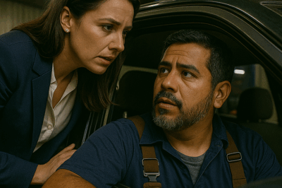 Una poderosa directora ejecutiva, con fama de fría e intocable, apareció de madrugada en un taller mecánico empapada por la lluvia y susurró: “¿Puedo dormir en tu coche?”. El mecánico, un padre soltero, se quedó paralizado… y entonces empezó lo inesperado.