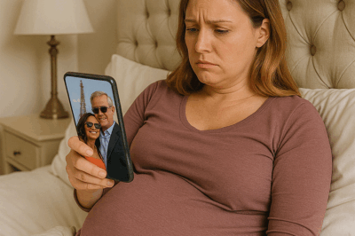 Un multimillonario llevó a su “acompañante de trabajo” a París mientras su esposa embarazada guardaba reposo — pero las fotos que ella publicó desde la cama se volvieron virales y pusieron al mundo de su marido de rodillas en cuestión de horas