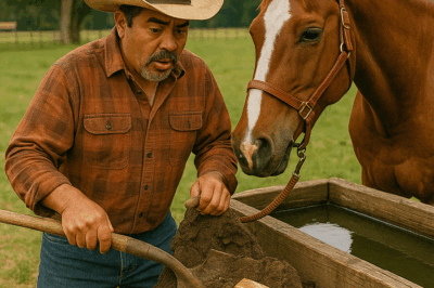 “Un ranchero notó que su caballo, el más fiel del corral, se negaba a beber agua del abrevadero nuevo. Pensó que estaba enfermo, hasta que decidió cavar debajo del bebedero para limpiar las cañerías. Lo que encontró bajo la tierra dejó al pueblo entero sin palabras.”