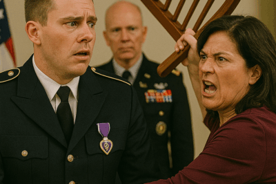 Durante mi ceremonia por la Medalla del Corazón Púrpura, mi madrastra me golpeó el brazo herido con una silla por ayudar a un general de tres estrellas — pero segundos después, algo ocurrió que hizo que todos se levantaran en silencio