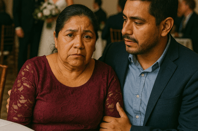 Me obligaron a sentarme sola en la boda de mi hijo, sintiéndome invisible… hasta que un desconocido se acercó, me sonrió y susurró: “Finjamos que estás conmigo”. Desde ese momento, nada volvió a ser igual.