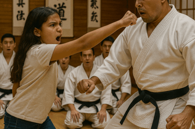 💥 “Un cinturón negro desafió a la hija de la empleada como broma — su primer golpe sorprendió al dojo”