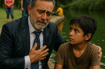 Un niño de la calle se lanzó al río para salvar a un millonario que se estaba ahogando, pero cuando el hombre intentó agradecerle, el niño le reveló algo tan inesperado que lo hizo llorar frente a todos los presentes.